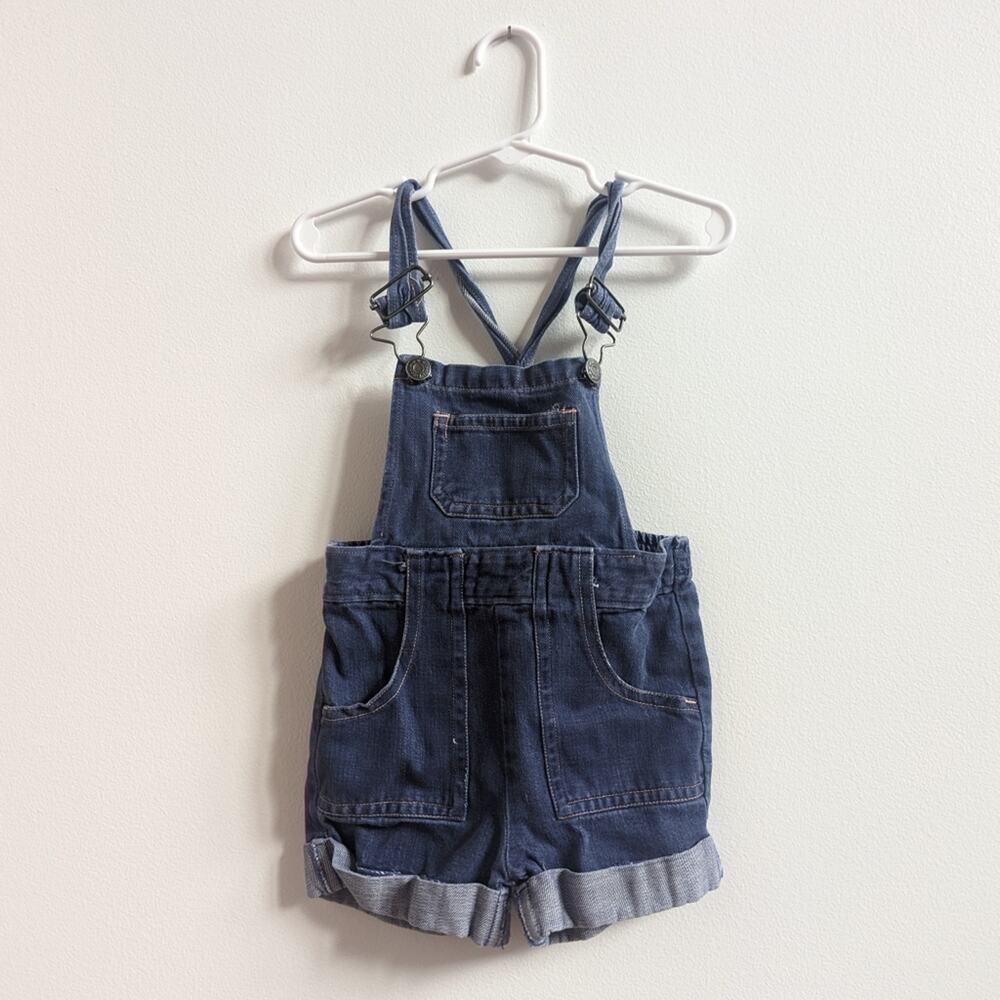 Vtg Mambro Denim Shortalls Girls Sz 2-3T Classic Staple